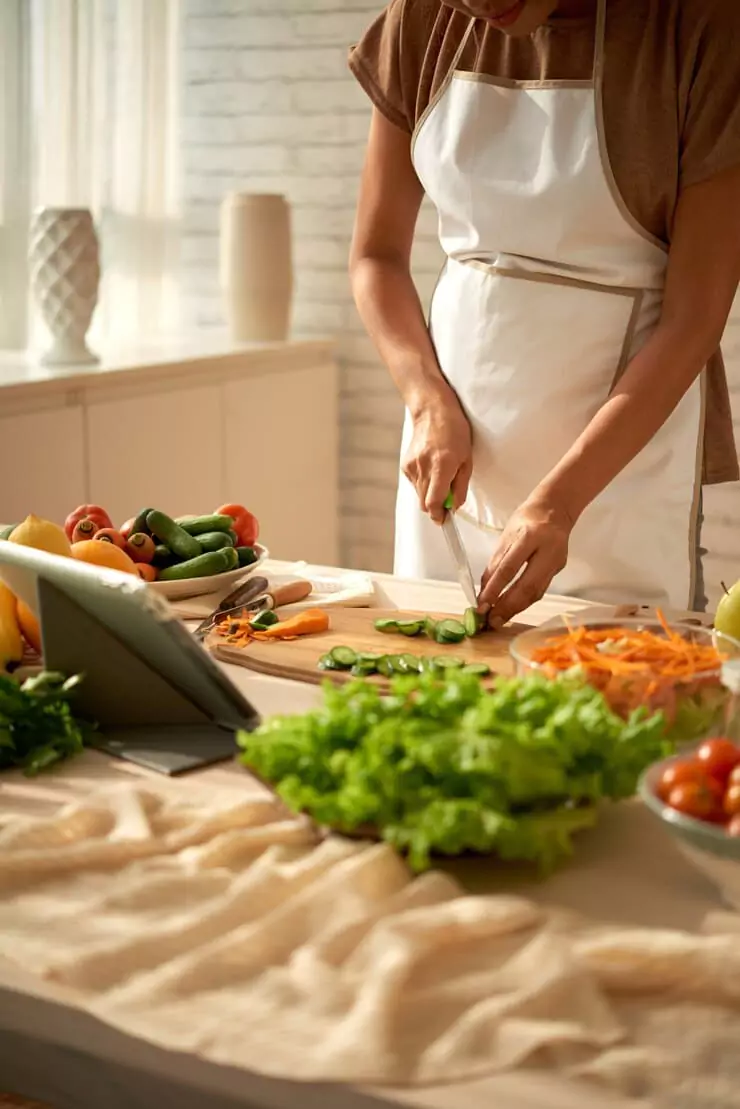 chef preparing a healthy dish